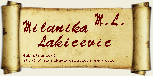 Milunika Lakićević vizit kartica